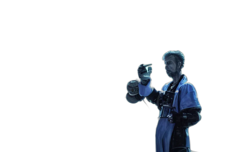 robot, staff, weapon, jacket transparent PNG cut-out
