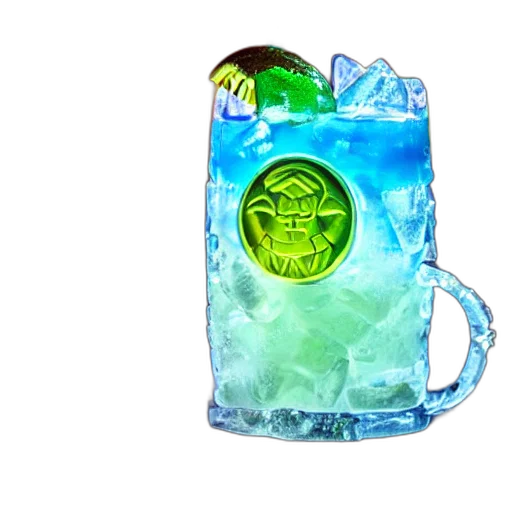 bottle, 3d render, vaporwave, photorealistic transparent PNG cut-out