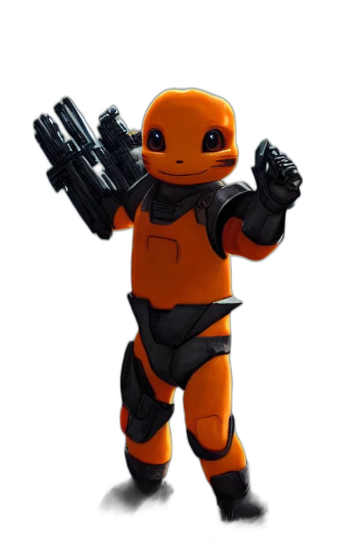 robot, weapon, concept art, 3d render transparent PNG cut-out