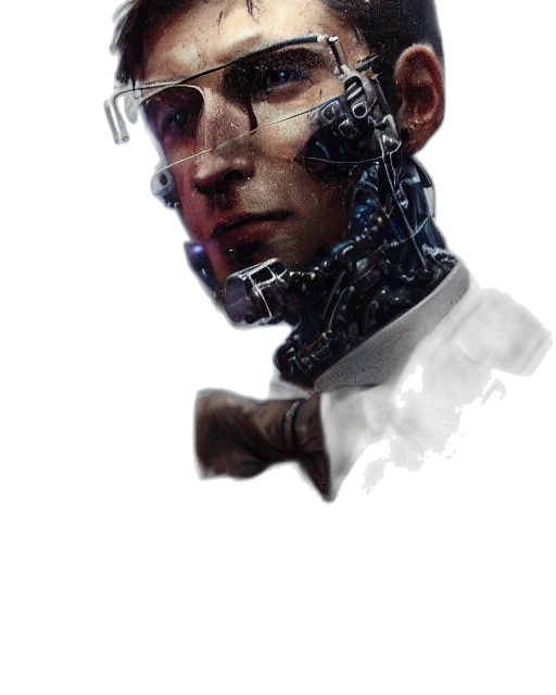 robot, face, mask, staff transparent PNG cut-out