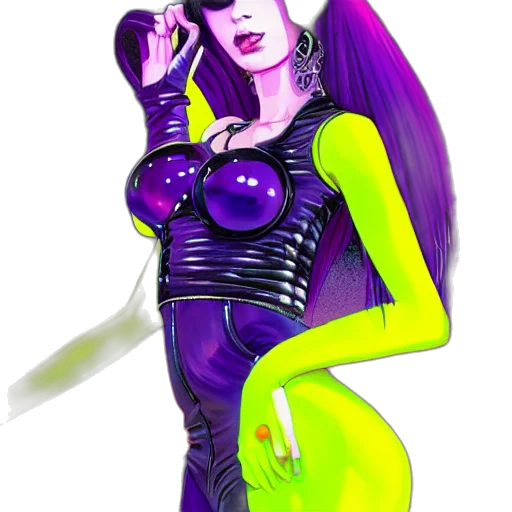 dress, robot, cyberpunk, fantasy art transparent PNG cut-out