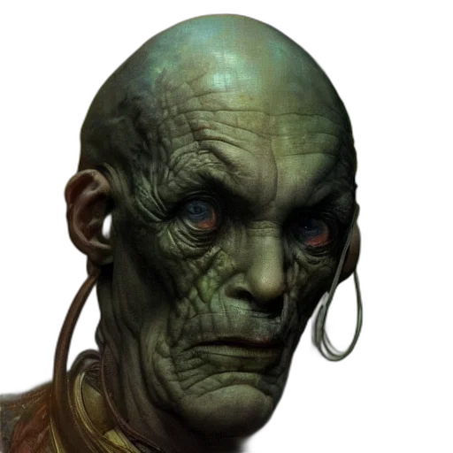 face, mask, staff, creature transparent PNG cut-out