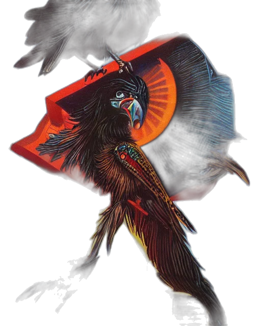 dragon, creature, staff, mask transparent PNG cut-out