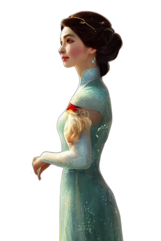 dress, crown, staff, face transparent PNG cut-out
