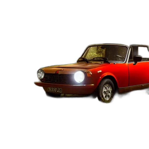 car, 3d render, photorealistic, fiat transparent PNG cut-out
