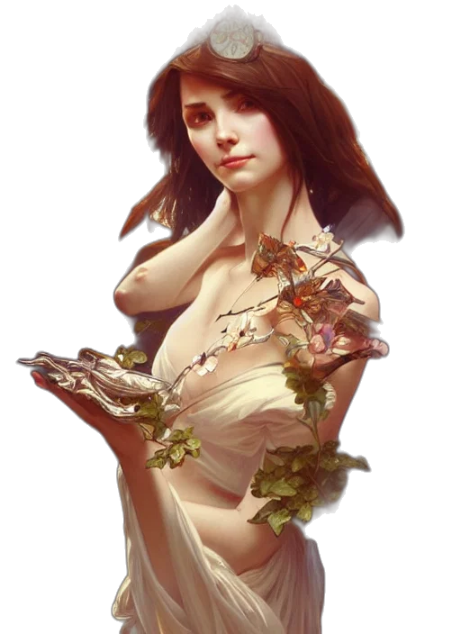 dress, jewelry, fantasy art, concept art transparent PNG cut-out