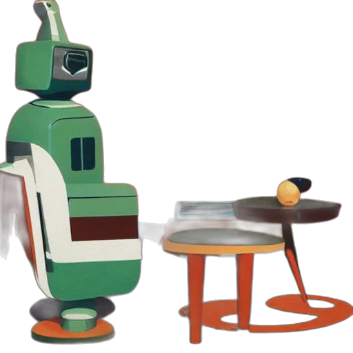 robot, furniture, 3d render, concept art transparent PNG cut-out