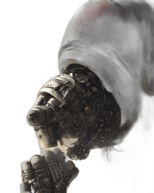 robot, mask, weapon, face transparent PNG cut-out