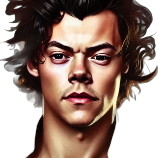 hair, face, photorealistic, cartoon transparent PNG cut-out