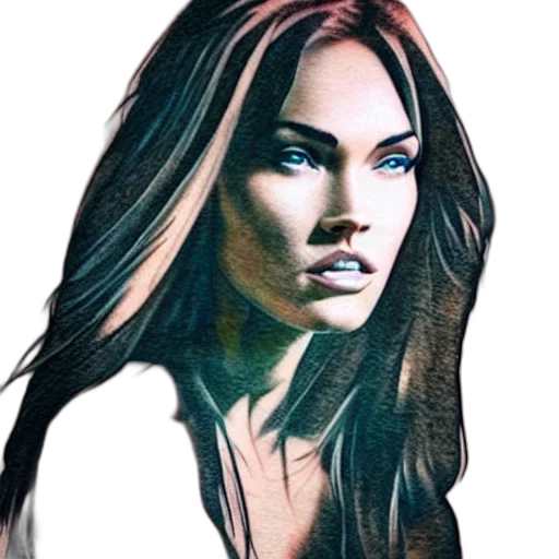 face, hair, photorealistic, comic book art transparent PNG cut-out