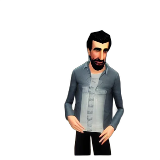 staff, jacket, face, 3d render transparent PNG cut-out
