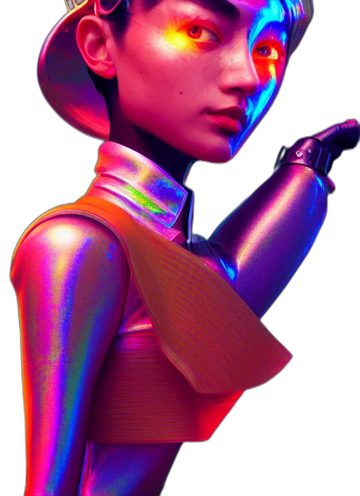 robot, face, staff, jacket transparent PNG cut-out