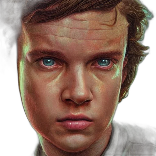 face, photorealistic, oil painting, comic book art transparent PNG cut-out
