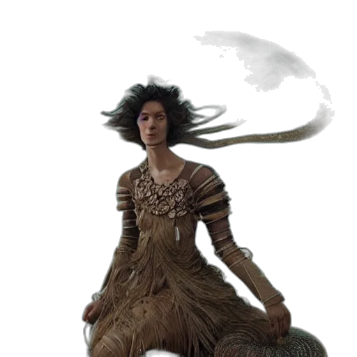 dress, hair, creature, dragon transparent PNG cut-out