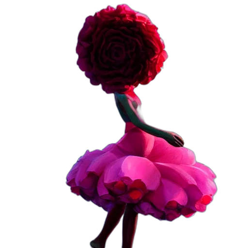 flower, dress, crown, staff transparent PNG cut-out