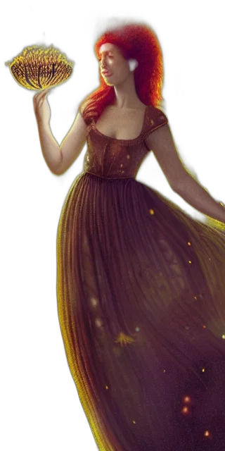 dress, staff, fantasy art, concept art transparent PNG cut-out
