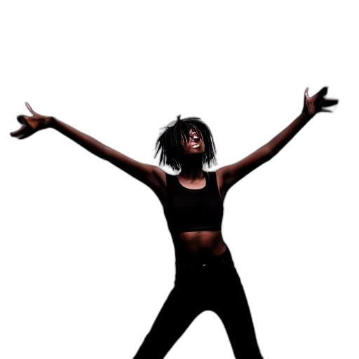 beautiful, black, emo, girl transparent PNG cut-out
