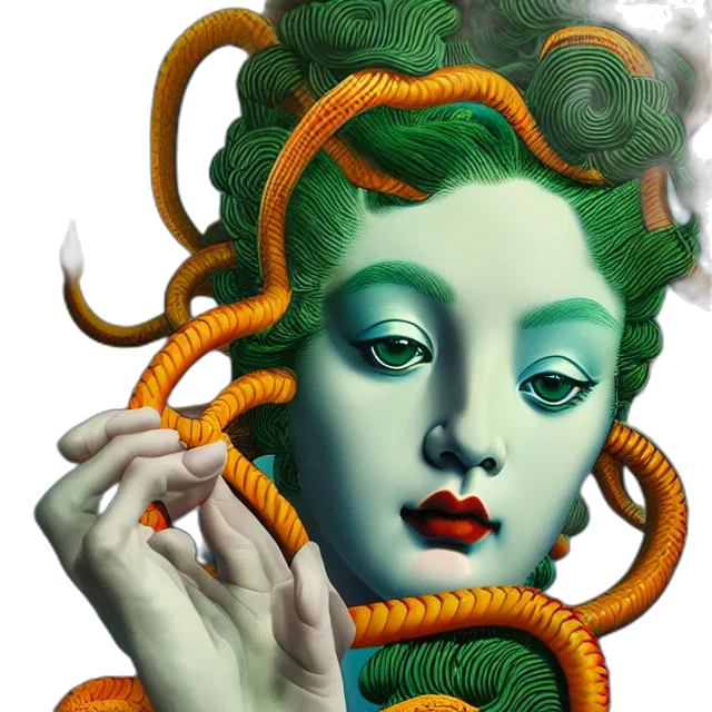 jewelry, creature, hair, fantasy art transparent PNG cut-out