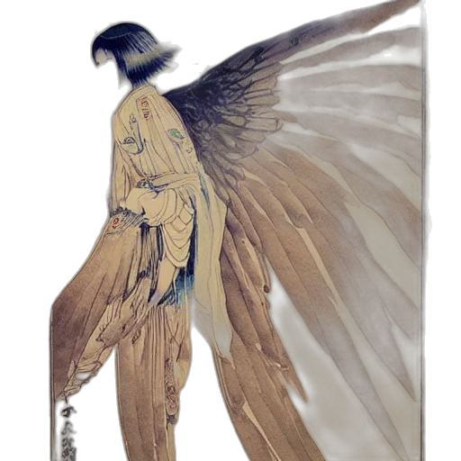 jacket, creature, staff, robot transparent PNG cut-out