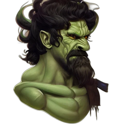 face, staff, creature, fantasy art transparent PNG cut-out