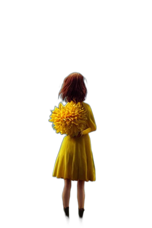 dress, flower, hair, face transparent PNG cut-out