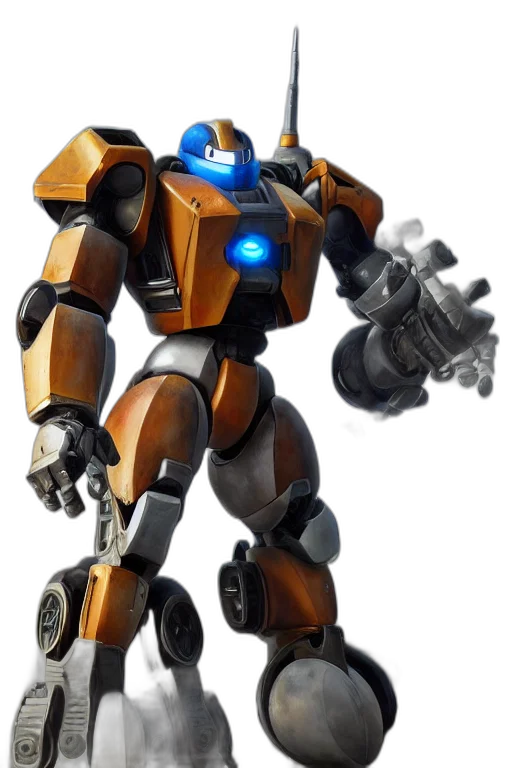 robot, weapon, concept art, 3d render transparent PNG cut-out