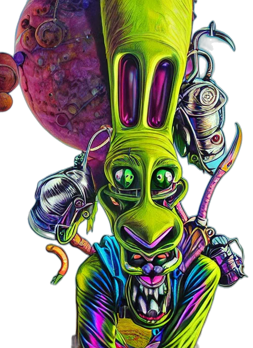 mask, creature, staff, robot transparent PNG cut-out