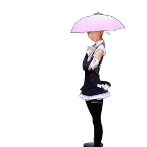 umbrella, dress, hat, staff transparent PNG cut-out