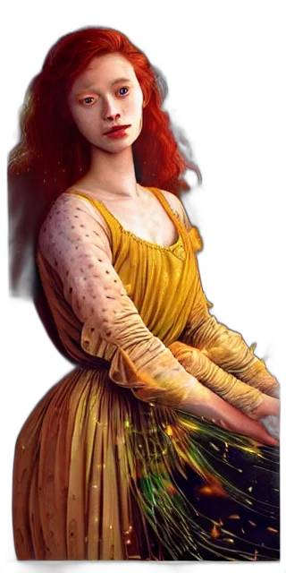 dress, jewelry, staff, sword transparent PNG cut-out