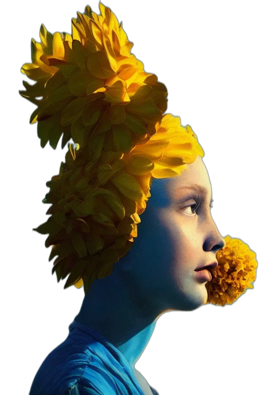 crown, flower, face, mask transparent PNG cut-out