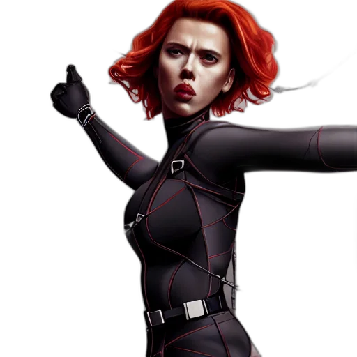 comic book art, concept art, scarlett, johansson transparent PNG cut-out
