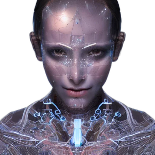 robot, face, jewelry, creature transparent PNG cut-out