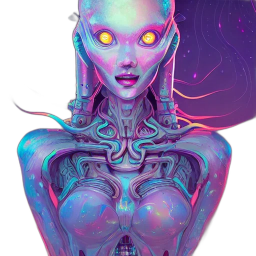 robot, face, mask, cyberpunk transparent PNG cut-out