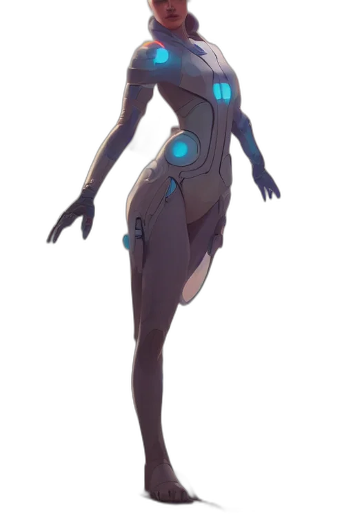 robot, dress, staff, weapon transparent PNG cut-out