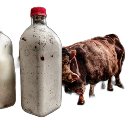 bottle, animal, food, dirty transparent PNG cut-out