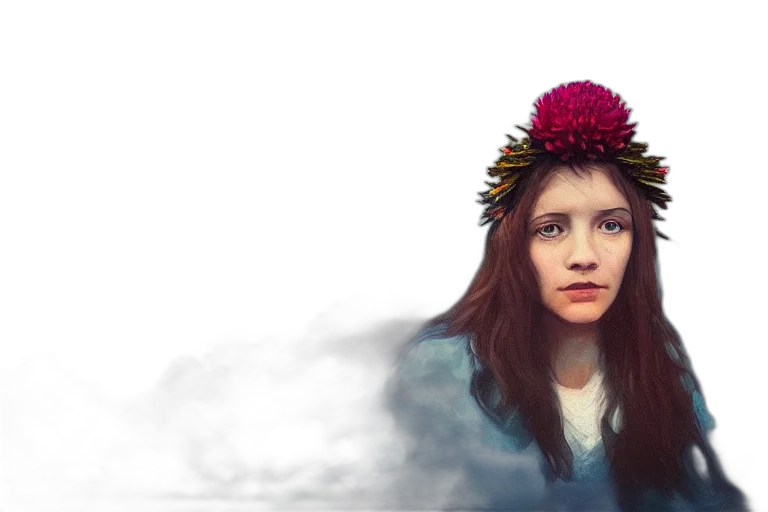crown, hat, face, hair transparent PNG cut-out