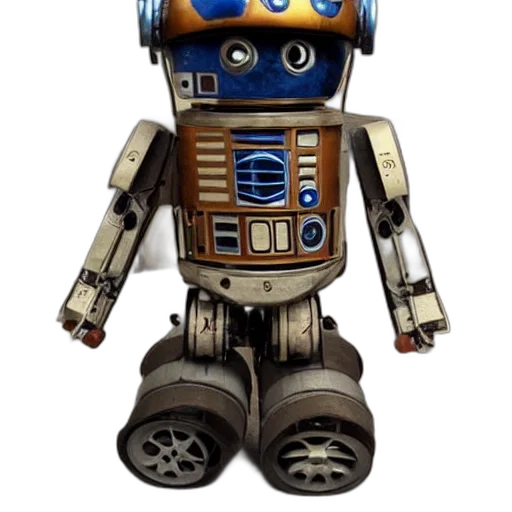 robot, 3d render, concept art, steampunk transparent PNG cut-out