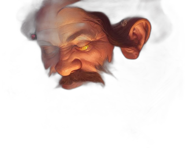 face, mask, staff, creature transparent PNG cut-out