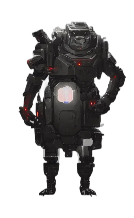 robot, weapon, jacket, staff transparent PNG cut-out