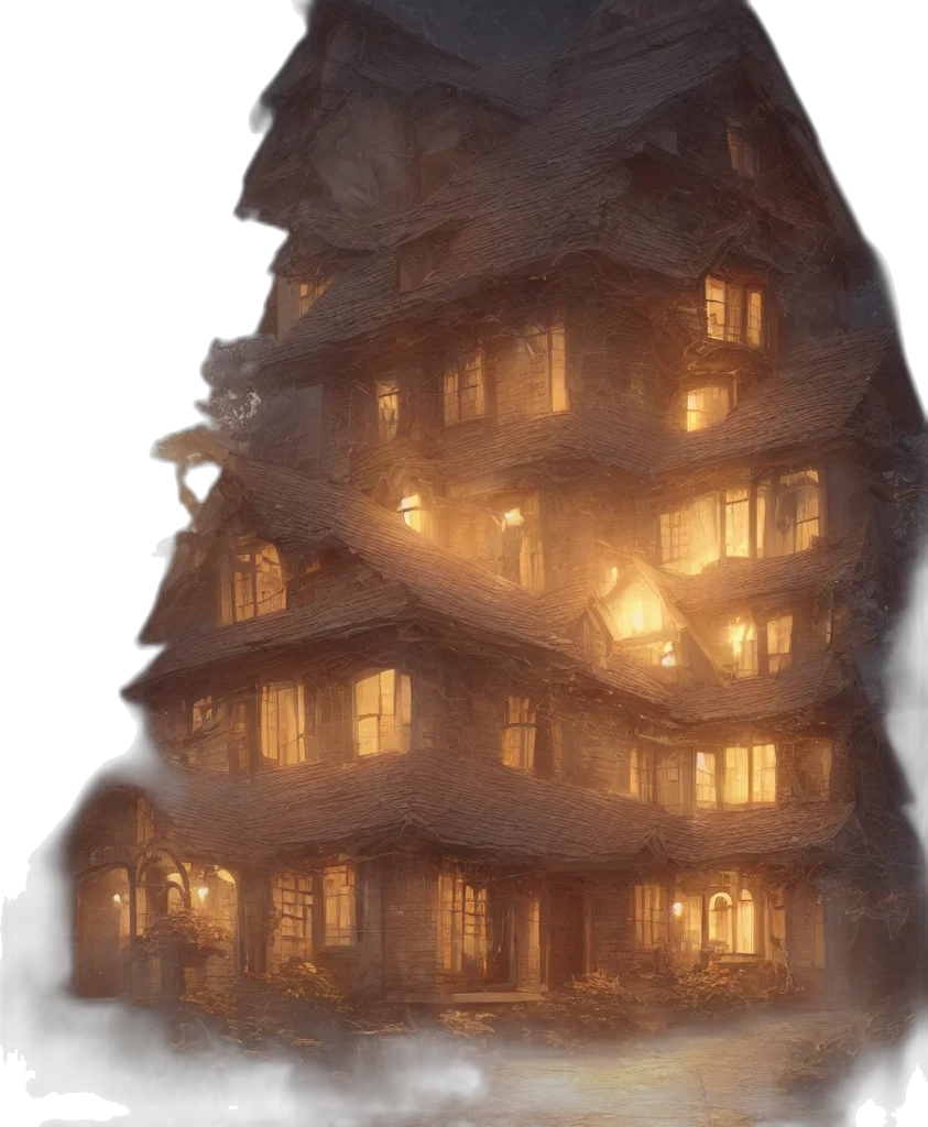 building, concept art, fantasy art, 3d render transparent PNG cut-out