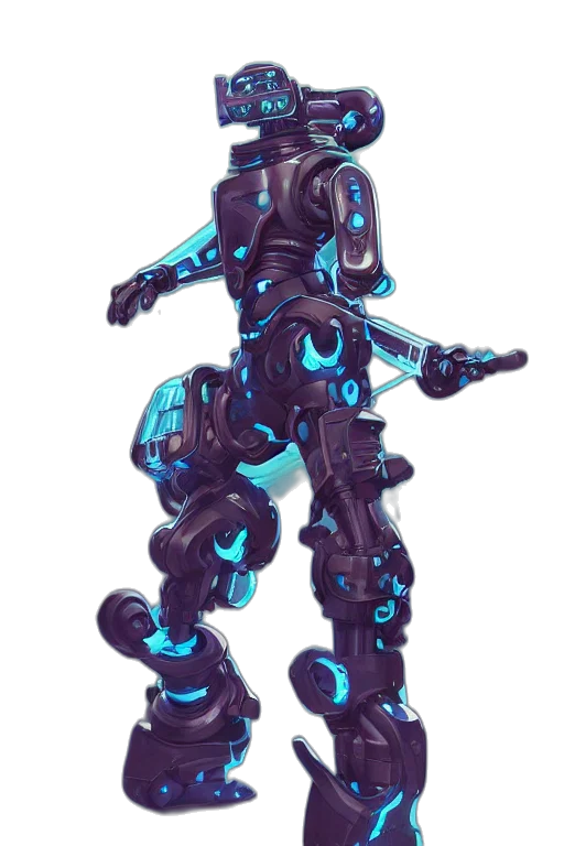 robot, weapon, staff, creature transparent PNG cut-out