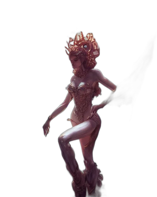 creature, crown, mask, dress transparent PNG cut-out