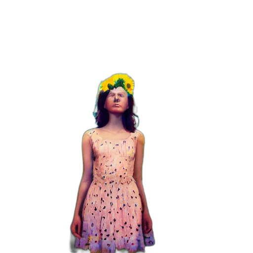 dress, crown, pixel art, photorealistic transparent PNG cut-out