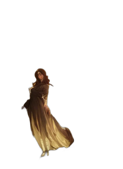 dress, sword, creature, staff transparent PNG cut-out