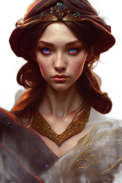 face, crown, jewelry, fantasy art transparent PNG cut-out