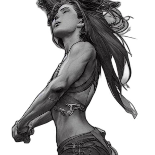 hair, photorealistic, comic book art, concept art transparent PNG cut-out