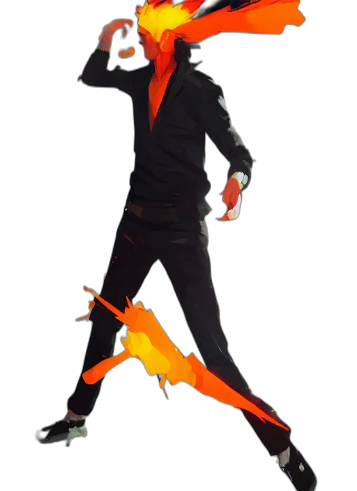 staff, jacket, dragon, mask transparent PNG cut-out