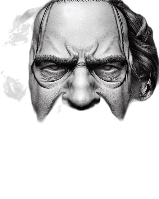 face, mask, photorealistic, pencil sketch transparent PNG cut-out