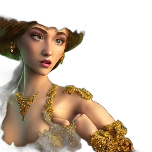 jewelry, crown, dress, 3d render transparent PNG cut-out