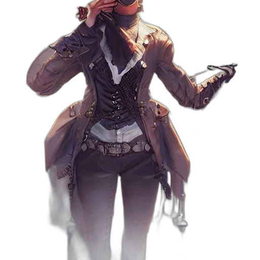 staff, jacket, mask, weapon transparent PNG cut-out